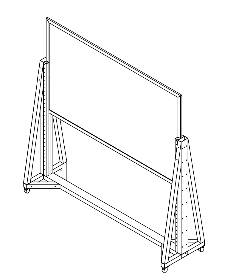 Imagen isometrica del plano de una lightboard
